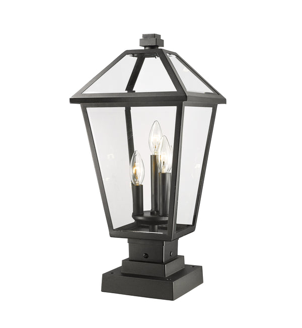 Talbot 3 Light Outdoor Pier Mounted Fixture in Black Finish