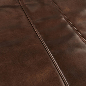 Mayer Leather Dining Chair Set of 2 with Hammered Iron Legs