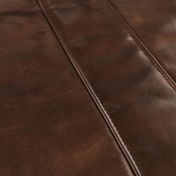 Mayer Leather Dining Chair Set of 2 with Hammered Iron Legs