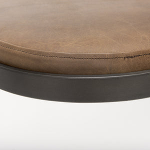 Tyson 17L x 18W x 28H Brown Leather W/ Metal Frame Counter Stool