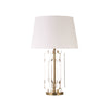 STACKED ACRYLIC SQUARE TABLE LAMP WITH ANTIQUE BRASS PARTS