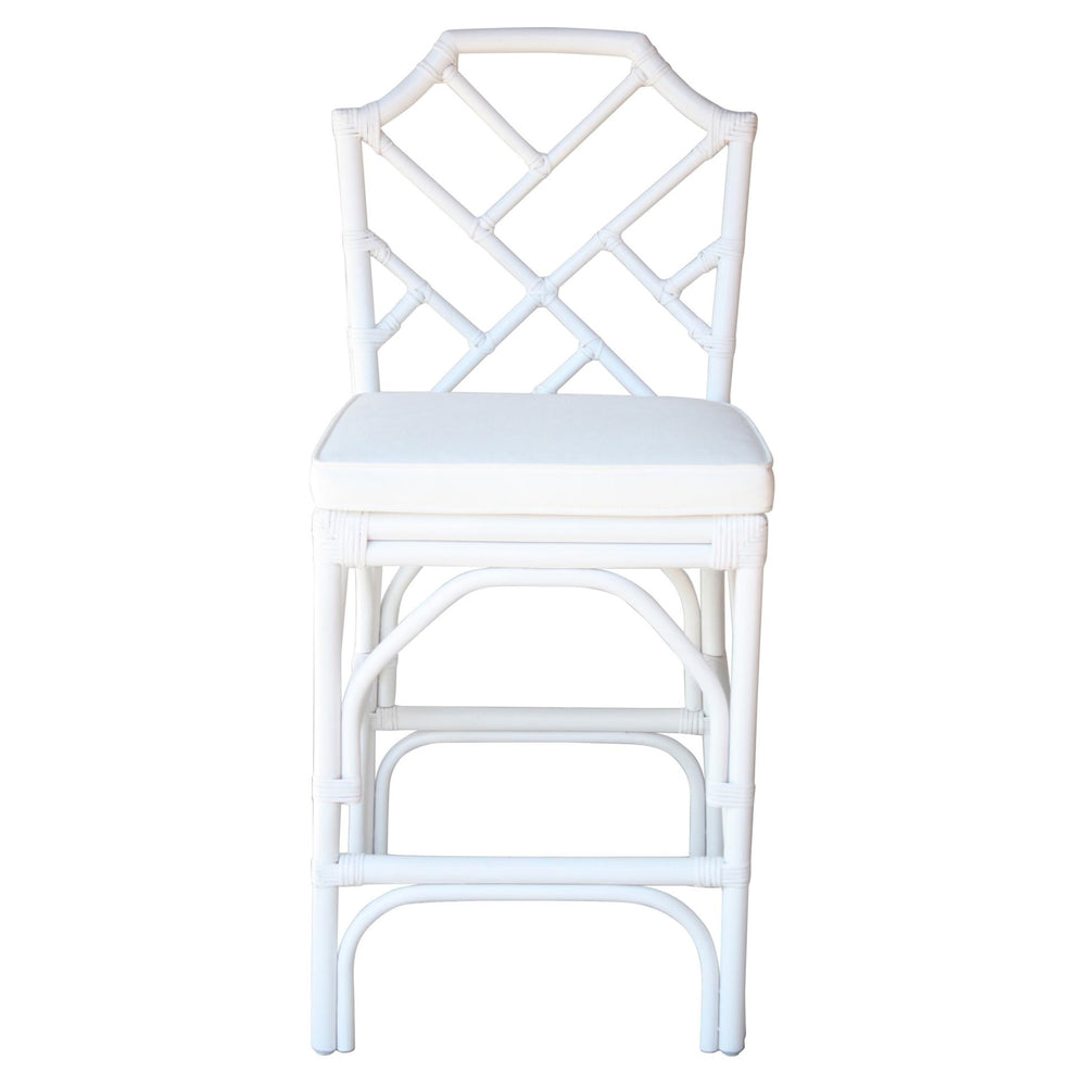 Kara Rattan Counter Stool In White 