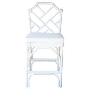 Kara Rattan Counter Stool In White 