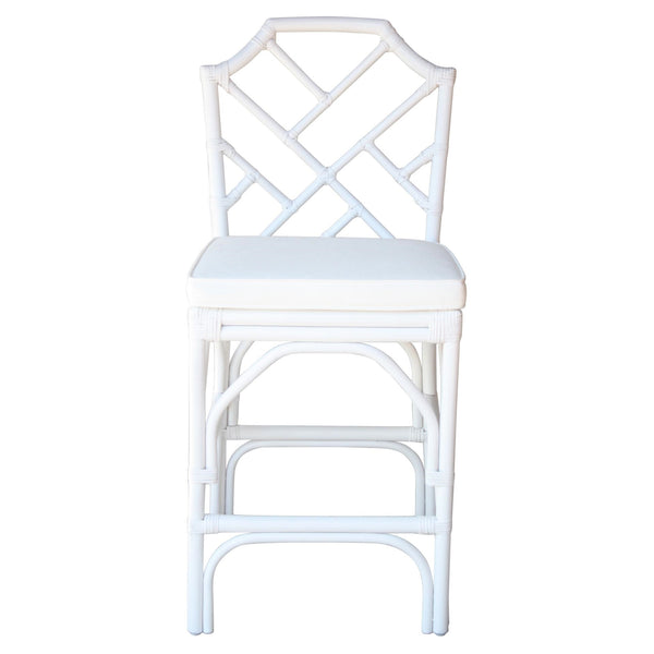 Kara Rattan Counter Stool In White 
