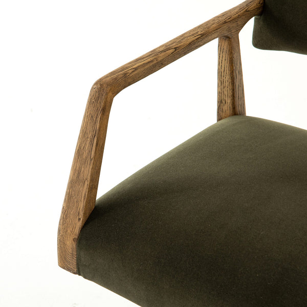 Tyler Traditional Desk Chair-Modern Velvet Loden
