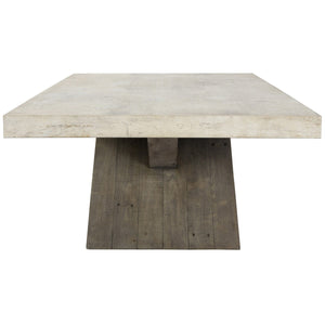 Durant Solid Wood Coffee Table - Antique White/Distressed Brown
