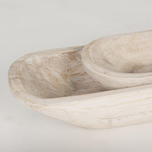 Athena Set of 2 Extra Large  Light-Wash Reclaimed Wood Trays