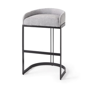 Hollyfield 20.5 x 19.7 x 32.7 Gray Fabric Seat W/ Gray Metal Base Bar Stool