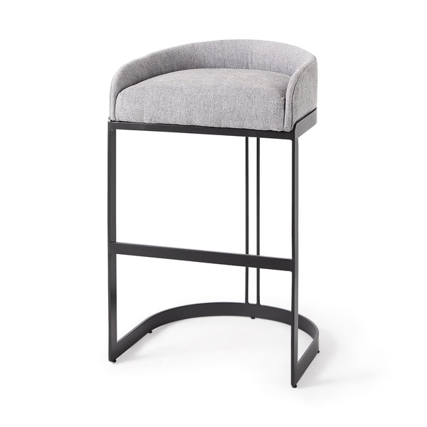 Hollyfield 20.5 x 19.7 x 32.7 Gray Fabric Seat W/ Gray Metal Base Bar Stool