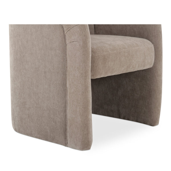 Moe's Mesto Rolling Dining Chair in Taupe