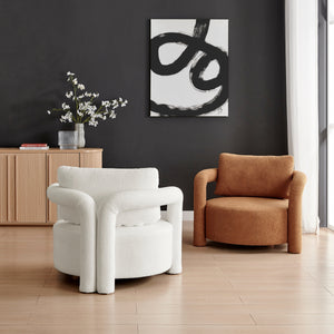 Maisie Faux Shearling Accent Arm Chair, Wilmont Brown