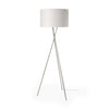 Ambrose 20.0L x 20.0W x 61.8H Silver Metal W/Beige Fabric Shade Floor Lamp