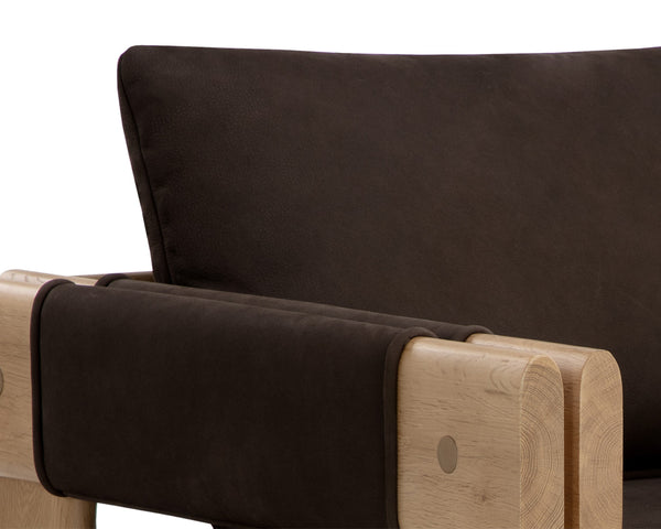 CARMICHAEL LOUNGE CHAIR - NUBUCK COCOA LEATHER