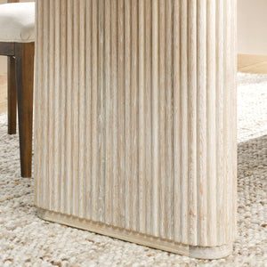 Vander Solid Wood Rectangle Dining Table, Cream Washed