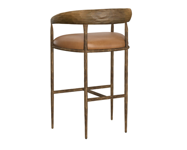 ZANATTA BARSTOOL - TAN LEATHER