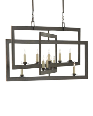 Middleton Bronze Rectangular Chandelier In Bronze Gold