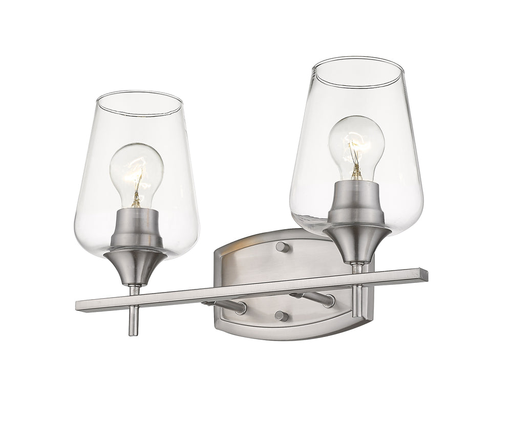Joliet 2 Light Vanity in Brushed Nickel Finish