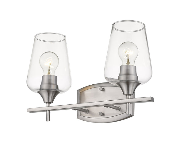 Joliet 2 Light Vanity in Brushed Nickel Finish