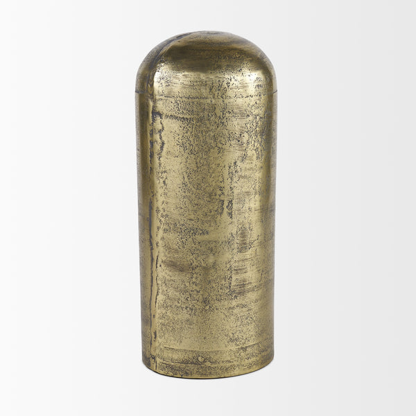 Quonset Extra Tall Brass Finished Aluminum Metal Pillar Object
