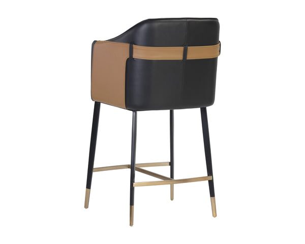 Carter Counter Stool - Napa Black / Napa Cognac