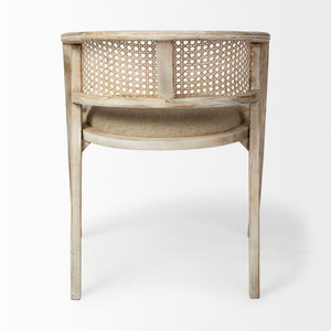 Tabitha I Blonde Wooden Frame 100% Polyester Seat Dining Chair