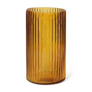 Dawn Tall Amber Glass Vase