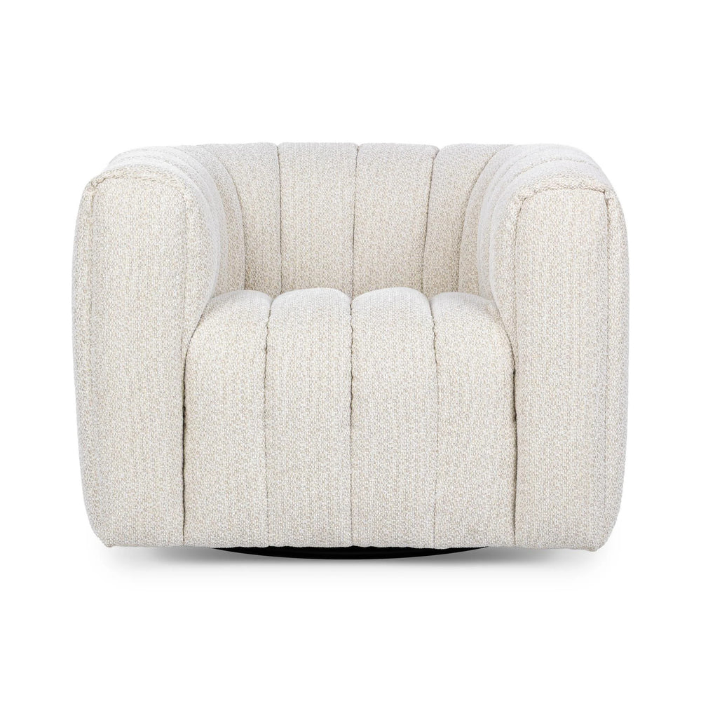 Lexa Upholstered Swivel Chair - Cream by Classic Home