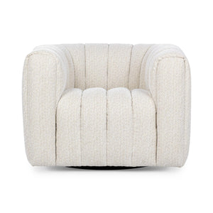 Lexa Upholstered Swivel Chair - Cream by Classic Home