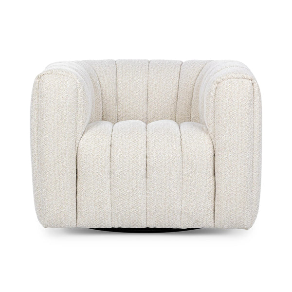 Lexa Upholstered Swivel Chair - Cream by Classic Home