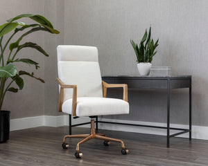 COLLIN OFFICE CHAIR - NATURAL - HEATHER IVORY TWEED