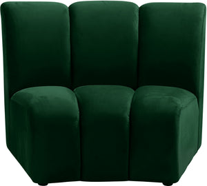 Lynda Modular Chair In Green Velvet
