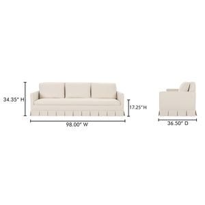 Moe's Pellicano Sofa in Cream Performance Fabric