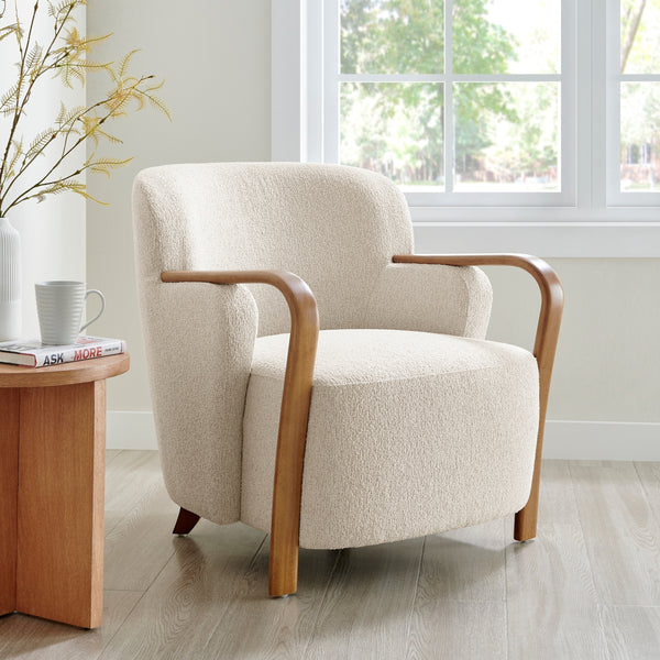 Tania Boucle Accent Arm Chair, Palladian Beige