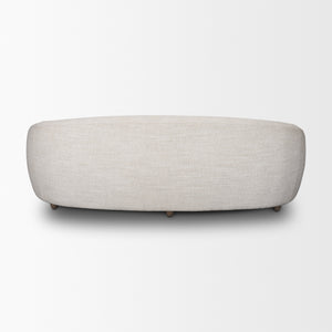 Valentina Oatmeal Upholstered Curved Sofa