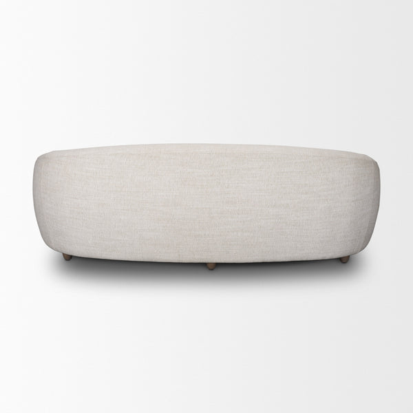 Valentina Oatmeal Upholstered Curved Sofa