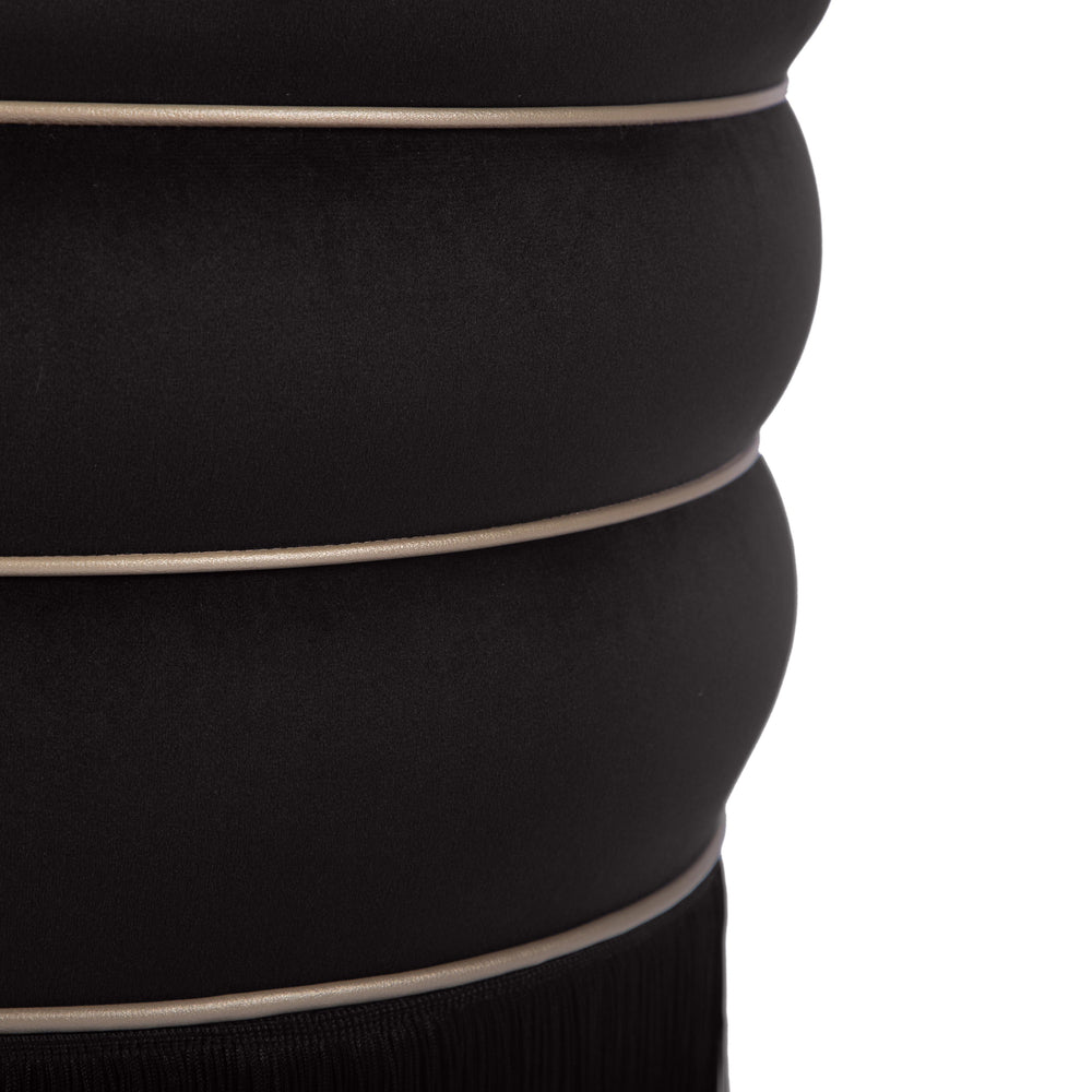 Lakka Black Velvet Ottoman