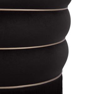 Lakka Black Velvet Ottoman