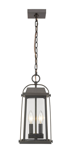 Millworks 2 Light Outdoor Chain Mount Ceiling Fixture in Oil Rubbed Bronze Finish