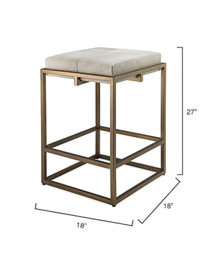 Shelby Hide Counter Stool, White