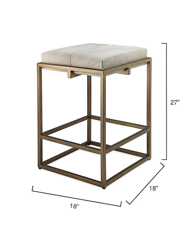 Shelby Hide Counter Stool, White