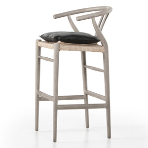 Muestra Stool W Cushion In Wht Grey In Bar