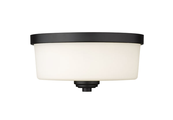 Arlington 2 Light Flush Mount in Matte Black Finish