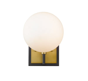 Parsons 1 Light Wall Sconce in Matte Black + Olde Brass Finish