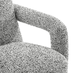 Maverick Boucle Accent Arm Chair, Speckled White 