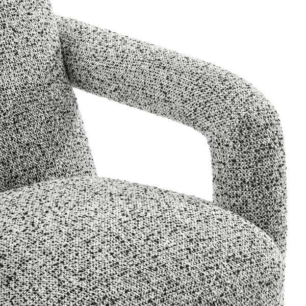 Maverick Boucle Accent Arm Chair, Speckled White 