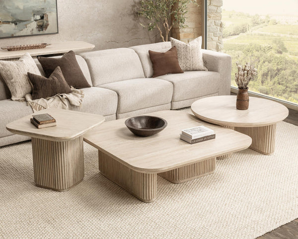 Vander Solid Wood Round Coffee Table with FSC Oak Veneer