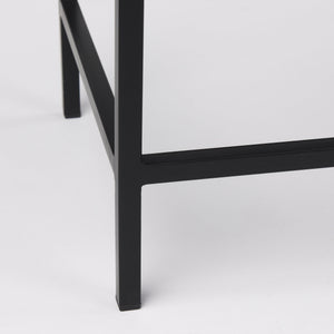 Lucas 50 X 16 X 30 White Marble Top Black Metal Frame Console Table