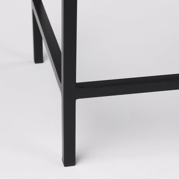 Lucas 50 X 16 X 30 White Marble Top Black Metal Frame Console Table