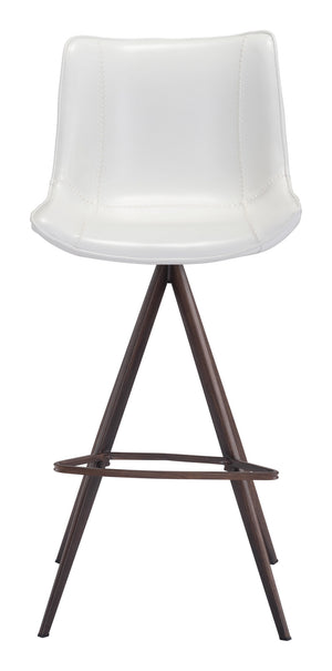 Aki Barstool (Set of 2) White & Walnut