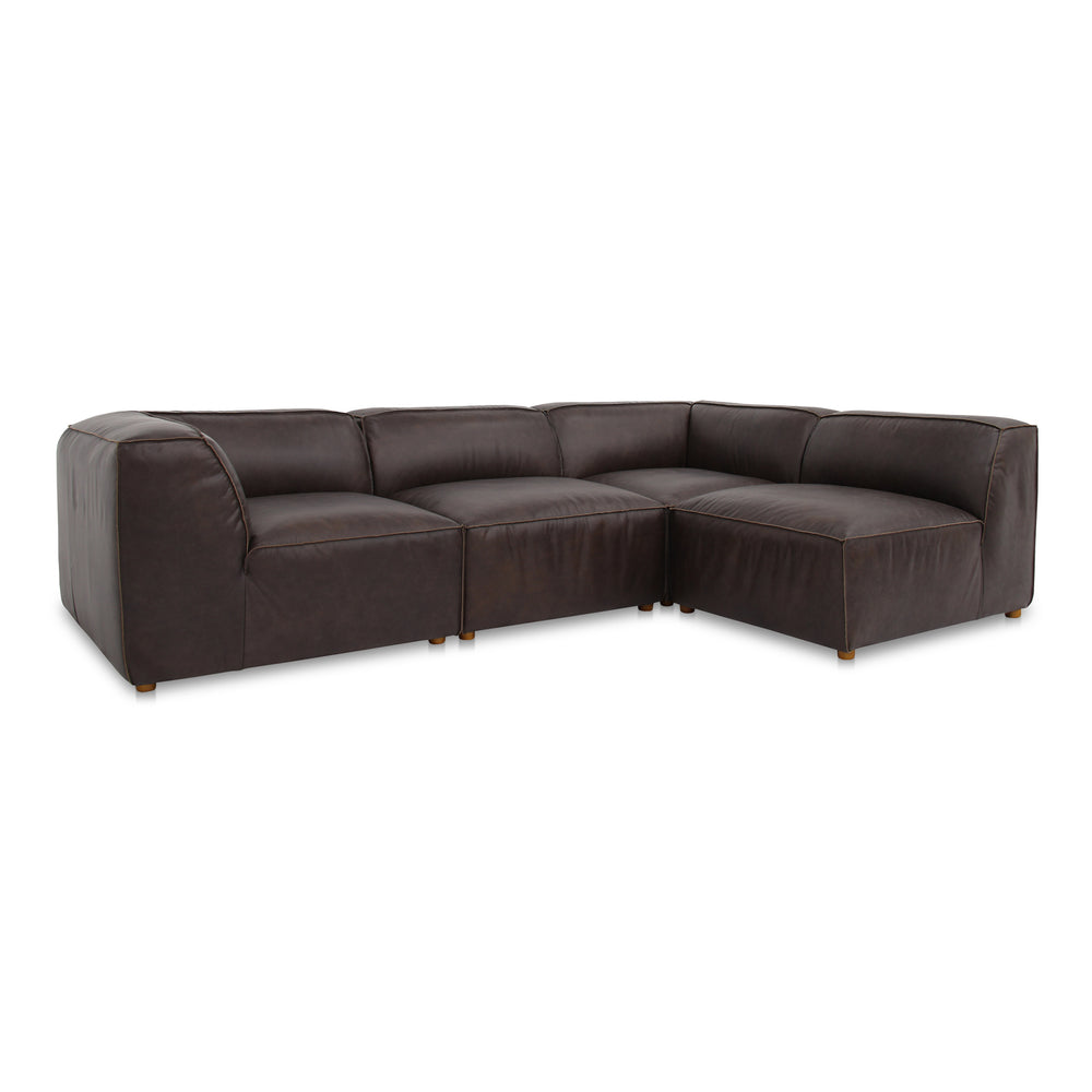 Moe's Form Signature Modular Sectional in Brown Leather